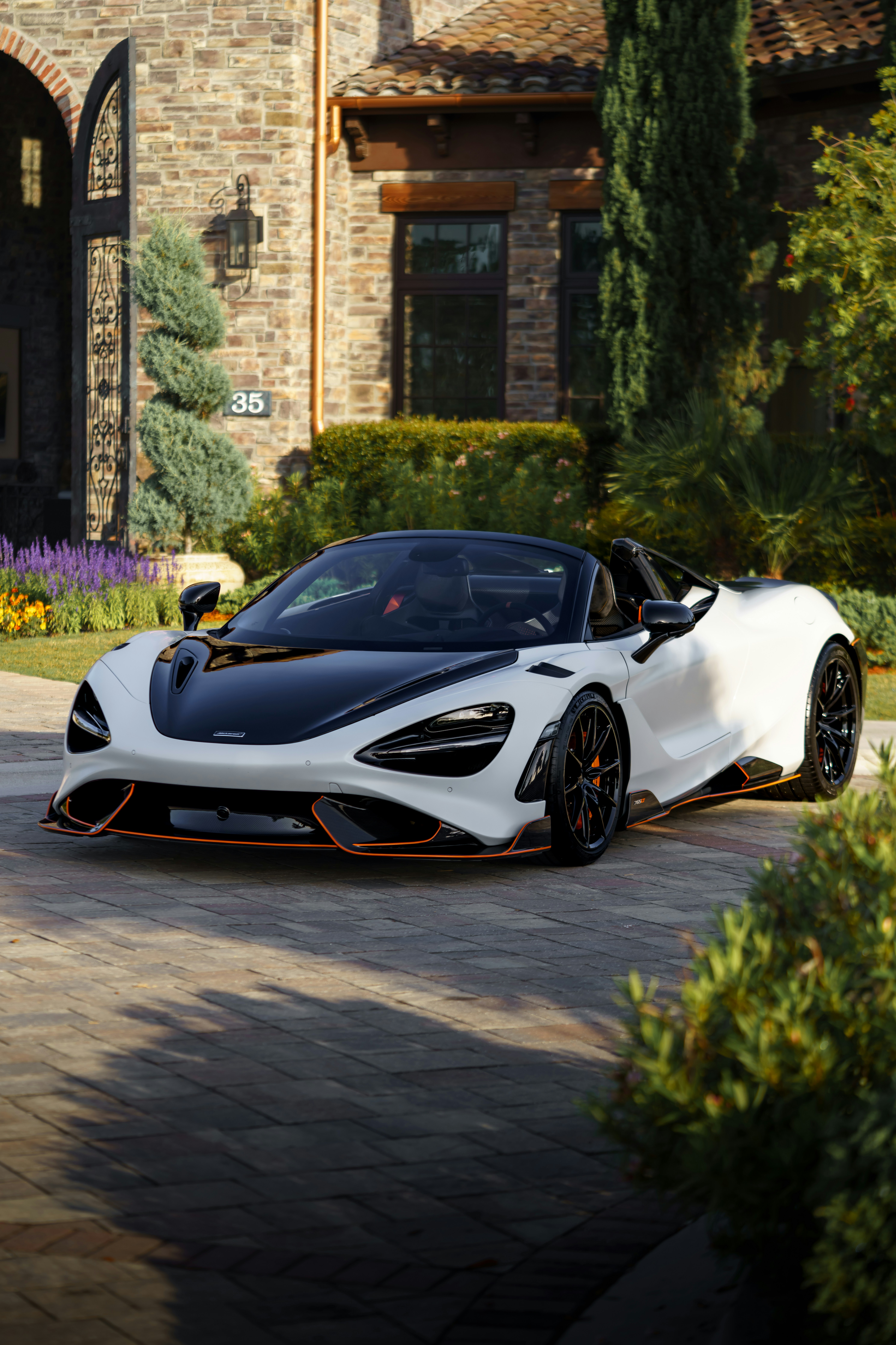 White supercar outdoors.